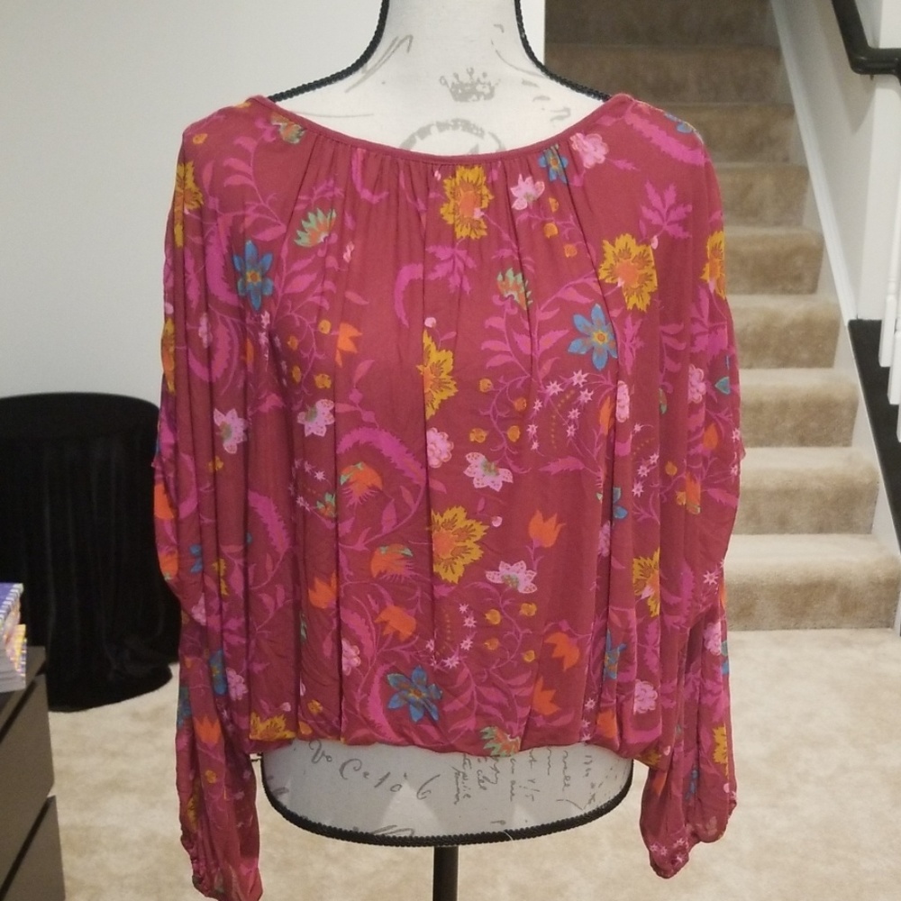 New Free People Tulle Blouse